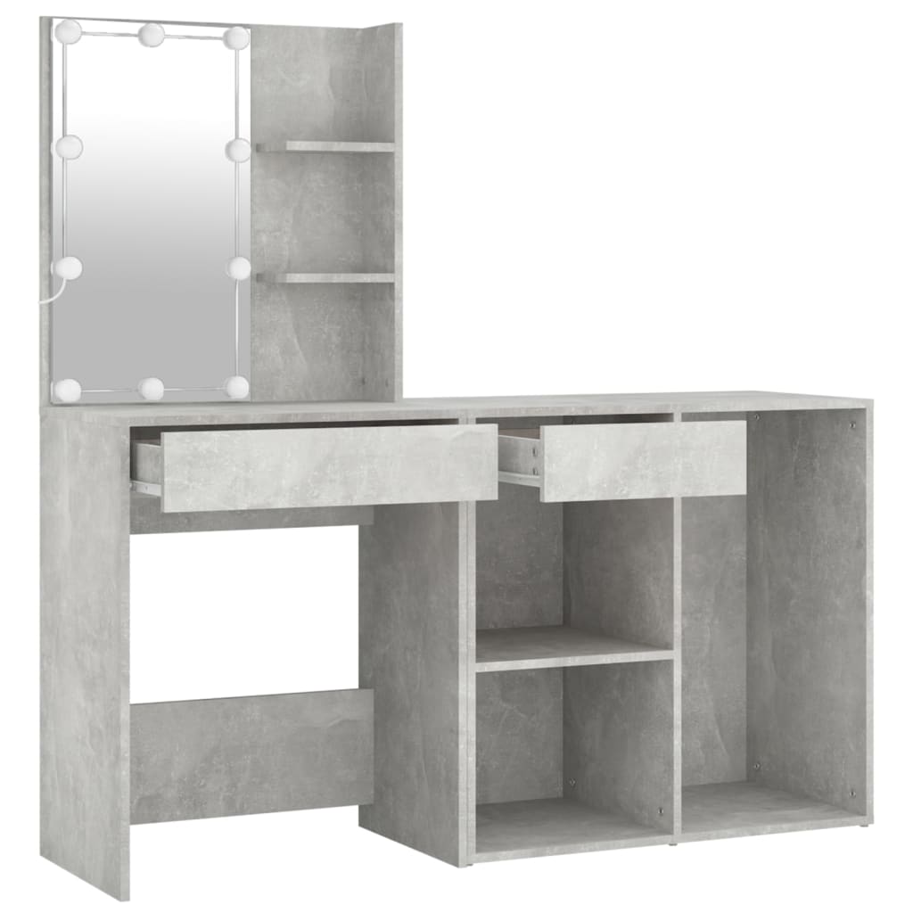 Led Dressing Table With Cabinet Engineered Wood